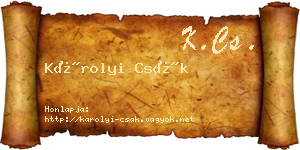 Károlyi Csák névjegykártya